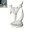 White Minimalist Art 3D Printed Karate Kick Man Statue Martial Arts Figurine Sculpture Handmade Style Craft Taekwondo Character Desktop Ornament,