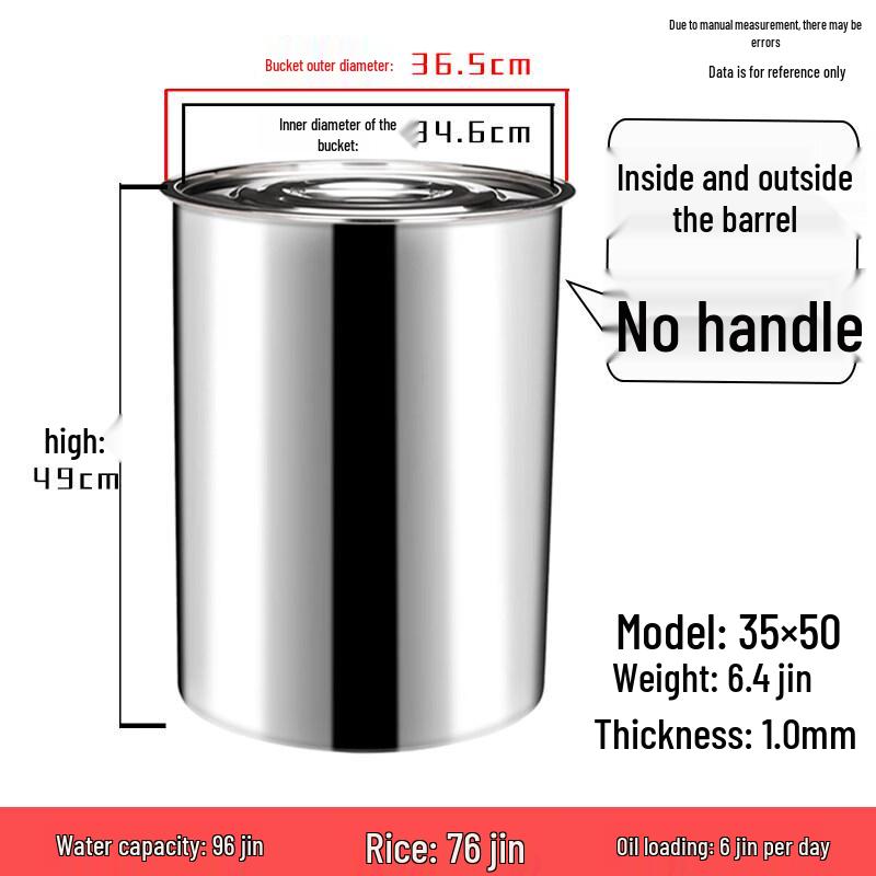 Yuzhuxun Non-magnetic Stainless Steel Water Storage Bucket with Handle