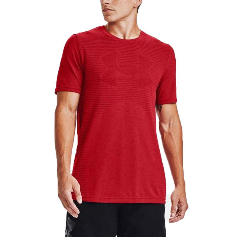 Under Armour Logo Print Sports Crew Neck T-Shirt Men Tops Red 1356798-608