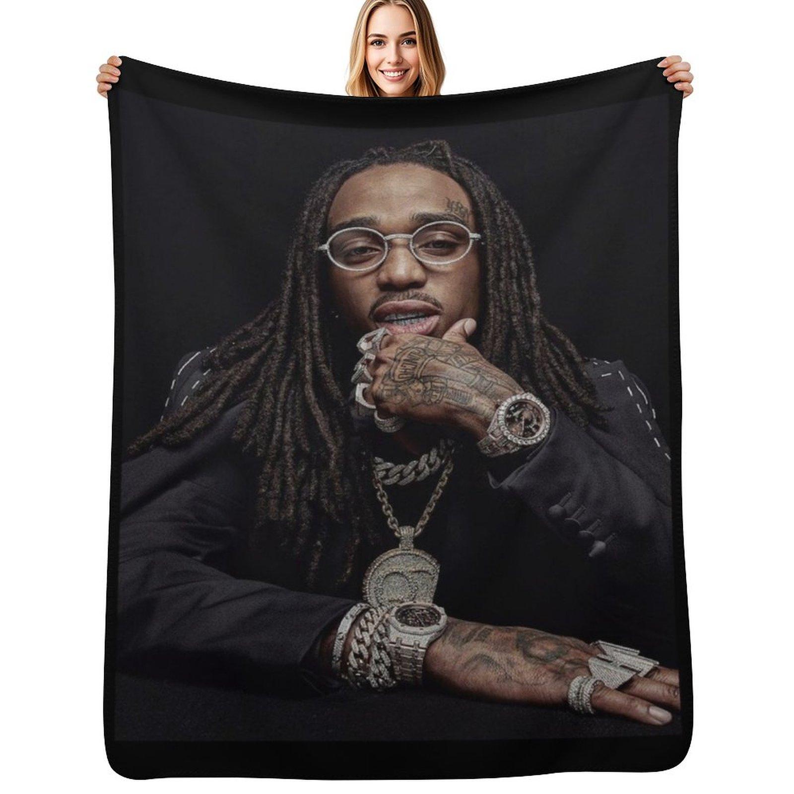 Quavo - Poster Throw Blanket Stain Resistant Cozy Warm Blanket Size: 75*100cm, Weight: 230 GSM