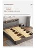 Modern Minimalist Solid Wood Panel Bed - Double (1.8m) or Single (1.2m) for Master Bedroom or Rental Room
