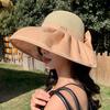 New Sun Hat Women's Summer Big Brim Sun Hat Bow Fisherman Hat Sun Protection Breathable Fashion Straw Hat Outdoor