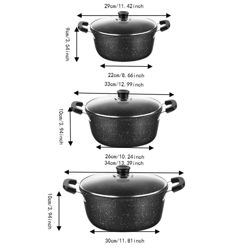with Glass Lid Double-ear Handle Soup Pot Aluminum Zinc Zinc Alloy Saucepan Slow Cooker  Porridge