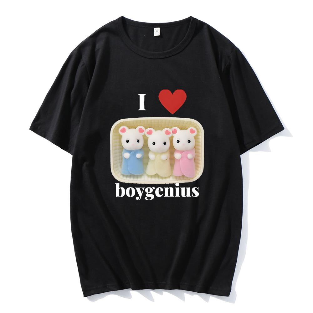 I Heart Boygenius Calico Critter Baby Design T-shirts for Women Men Cute Cotton Tshirts Anime Print Soft O-neck Tees Summer Tops