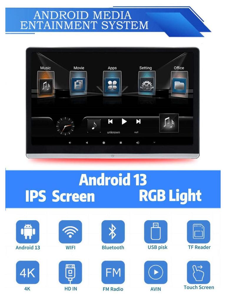14" Android Headrest Monitor - External Display
