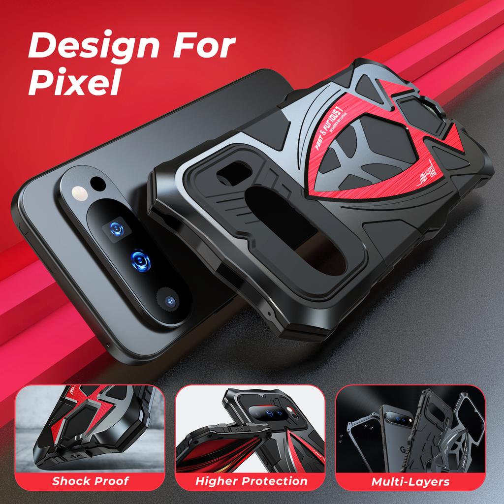 Full Shockproof Armor Metal Phone Case For Google Pixel 10 Pro Glass Film Protection Phone Cover For Google Pixel 9 Pro Funda