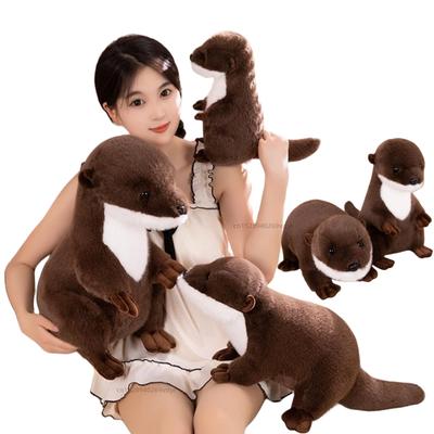 High Quality Lovely Simulation Otter Sitting Prone Position Animals Soft Dolls Home Pillow Toys Birthday Xmas Decor