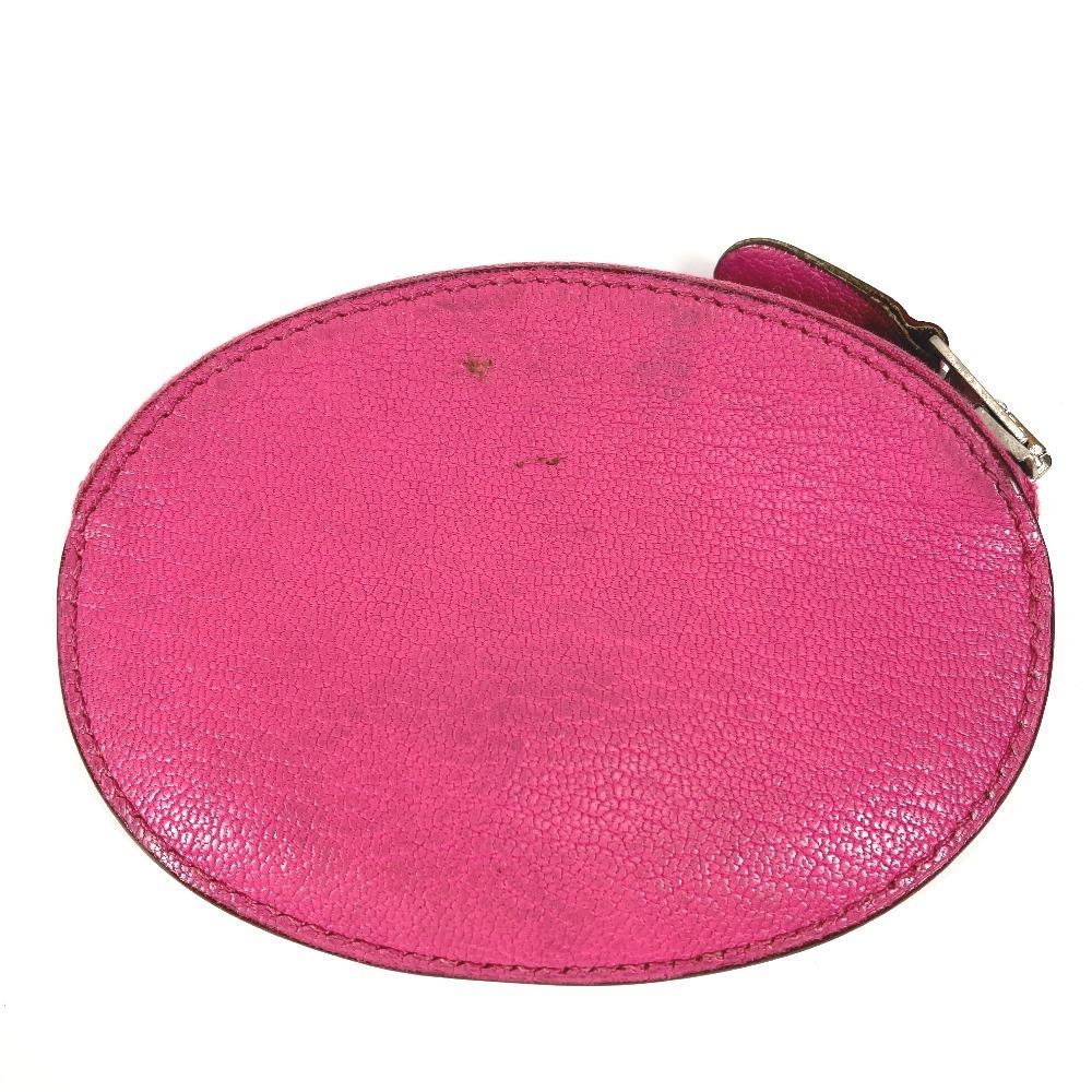 HERMES Evelyne logo Wallet Coin Compartment Zip Around coin purse Chevre pink