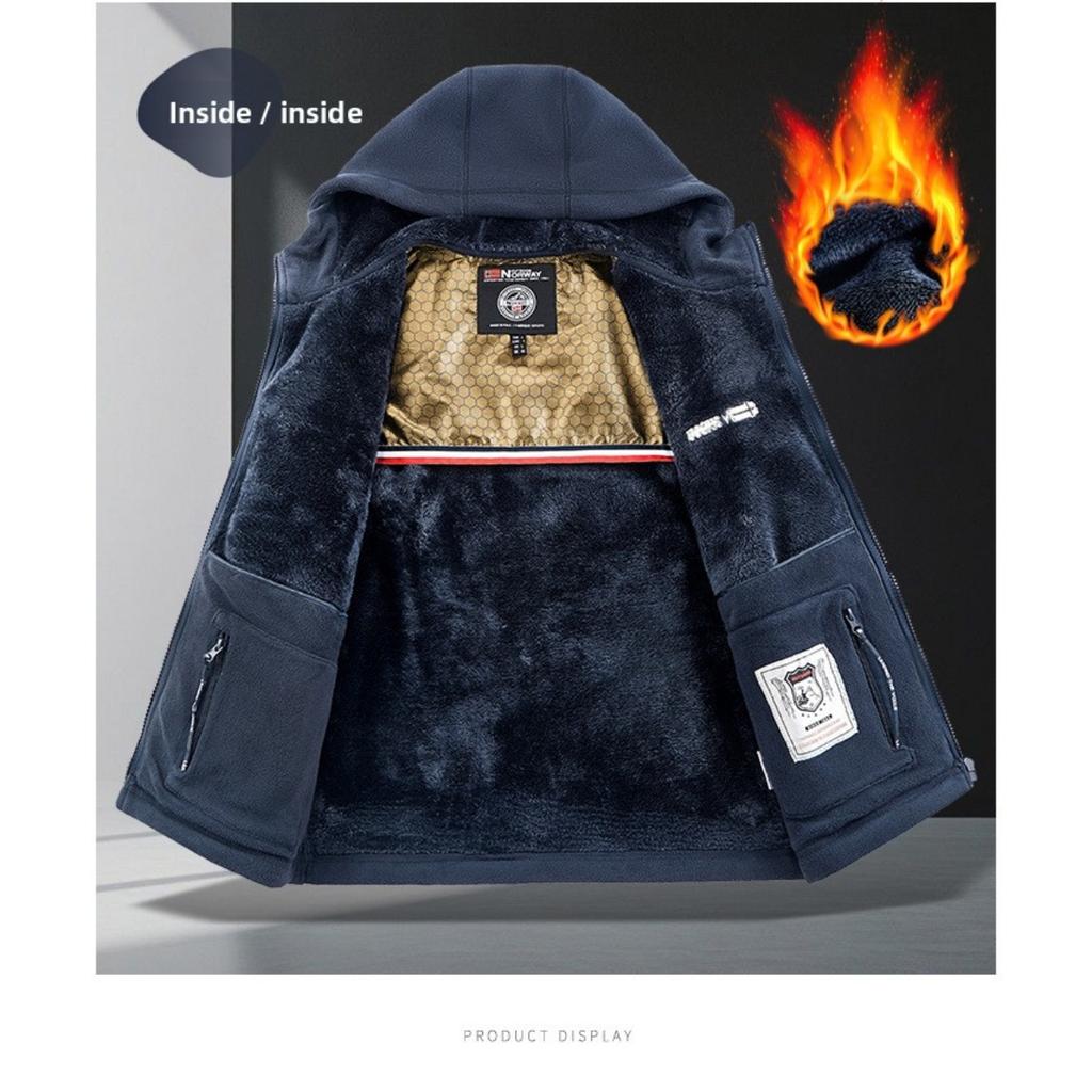 Men's Autumn and Winter Outdoor Hooded Jacket Suitable for Daily Wear  Commuting Outdoor Versatile Enhances Temperament Streetwear Travel Wear