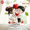 Balloon Acrylic Rotating Ornament Sweet Couple with Love Ornament Valentine's Day Decoration  Party