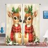 2pcs,Curtains Cute Deer Christmas Snowflakes Holiday Popular Curtains Polyester Easy Install Curtains Decorations Inside Perfect
