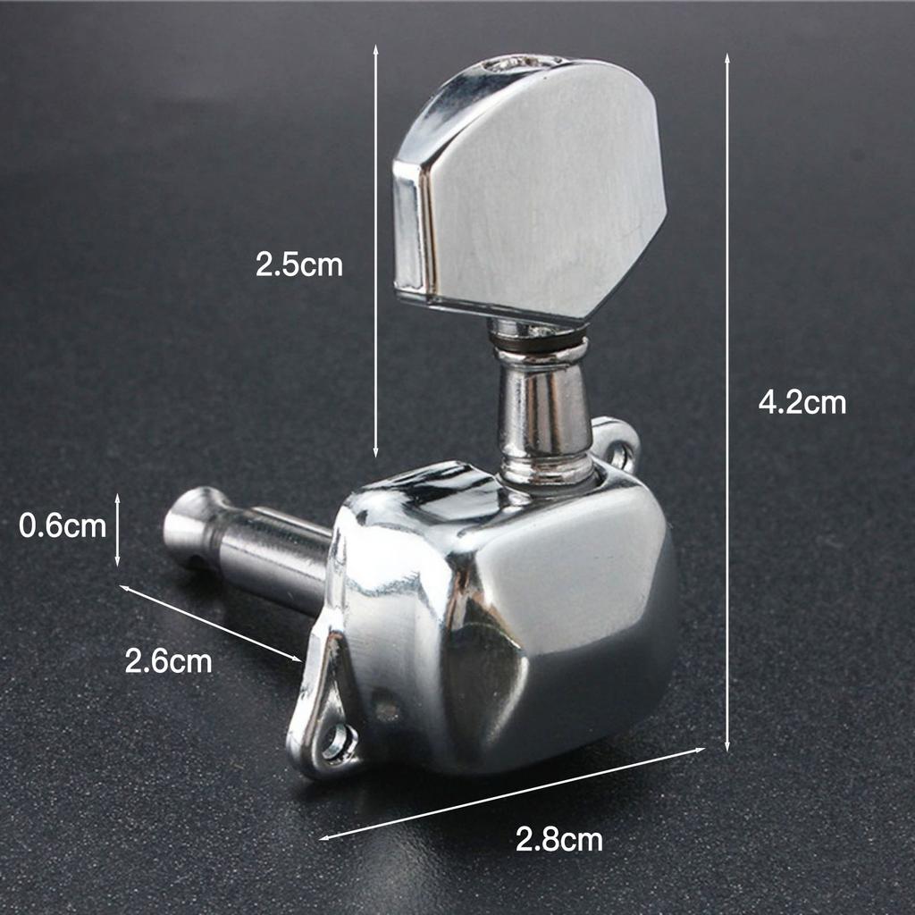 Acoustic Guitar Strings Button Metal Semi-Closed Guitar String Button Tuner Guitar Knob for Guitar or Acoustic Guitar Chrome