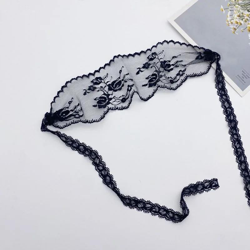 1pcs Lace Eye Mask For Women White Black Hollow-out Patch Blindfolds Adjustable Cosplay Prom Party Props Masks Game Mask