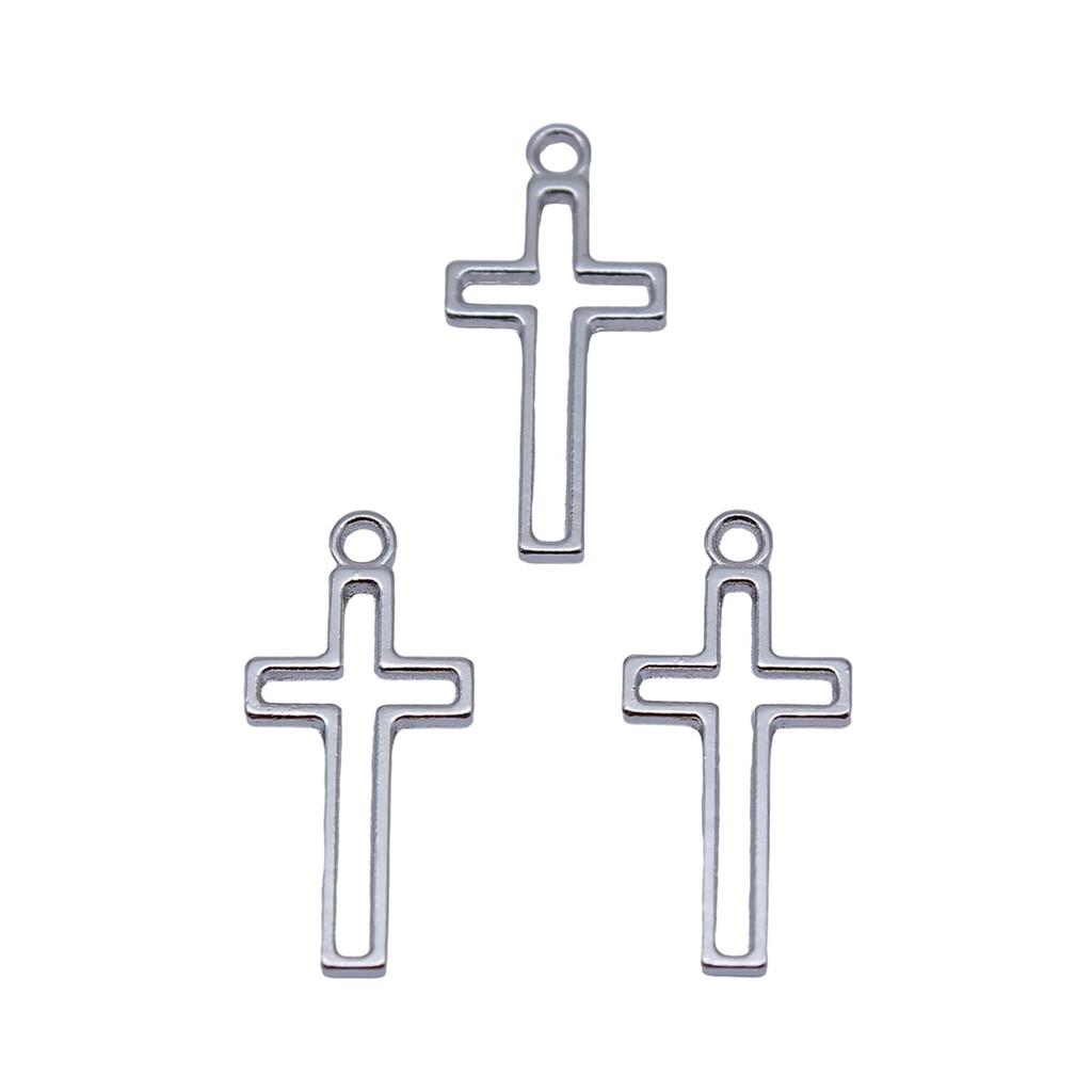 Vintage Cross Charms Multi Color Alloy Pendants For Religious Christian Jewelry