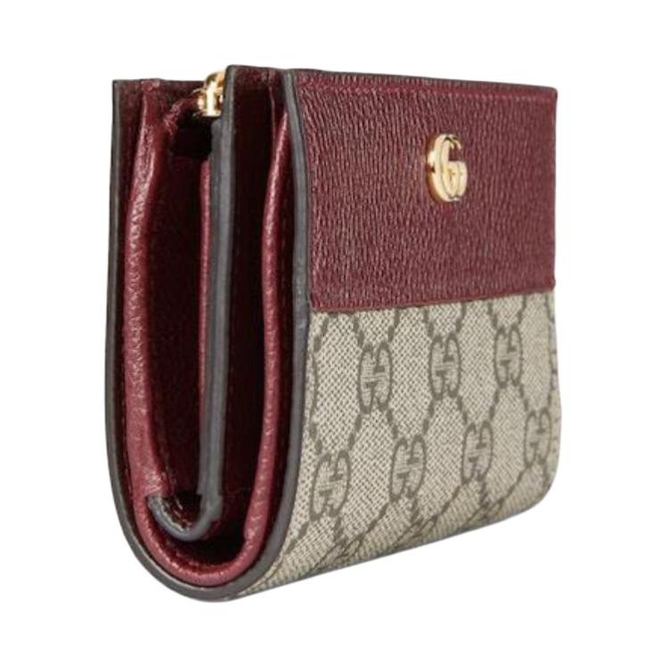 Gucci GG Marmont Logo Classic Leather Wallet Medium Women Wallet Beige Red 841360-AAE5E-6258