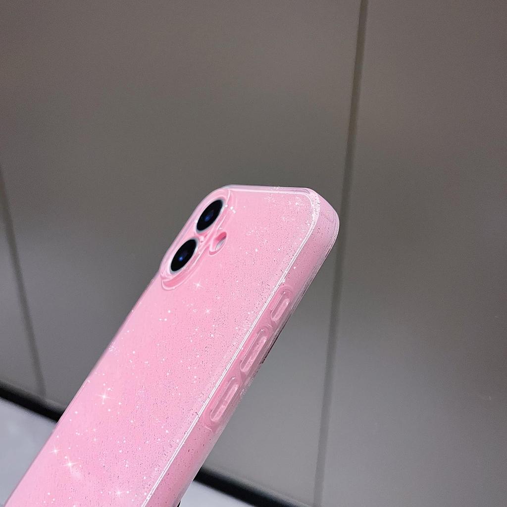 Pink Cute Glitter Case For iPhone 16 Pro Max 15 Plus 14 13 12 11 X XS XR SE 2022 2020 7 8 16Pro Sparkly Shiny Girly Women Girl Phone Cover Accessories