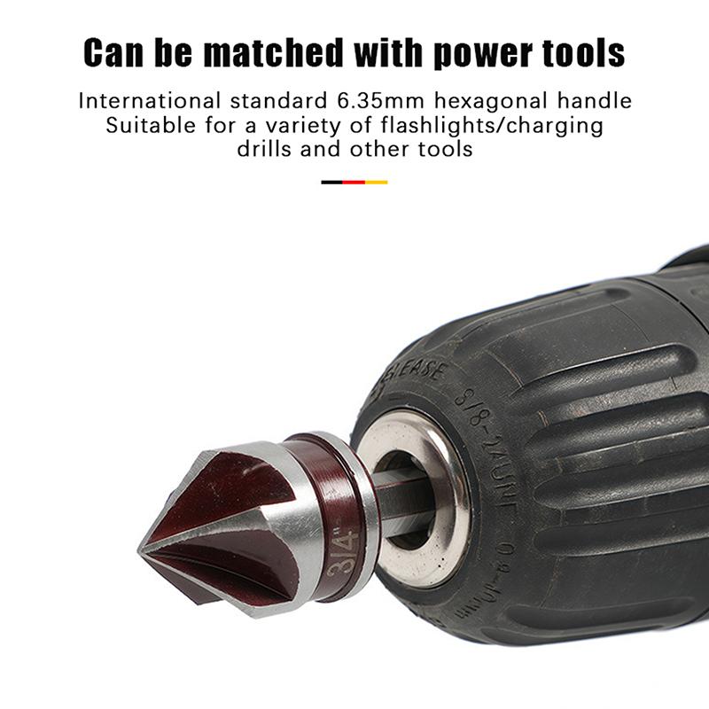 Hole Opener Chamfer Drill Bit Hex Shank Woodworking Chamfering Tool 82Celsiusountersink Precise Multi-Size Countersink Bits