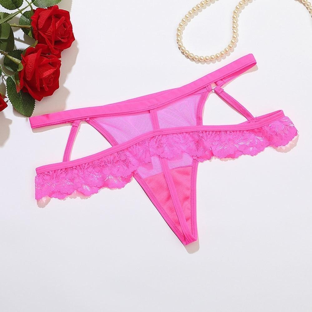 Thin Strap Underwear for Women Transparent Mesh Lace Briefs Fashion Lace Panties Comfortable