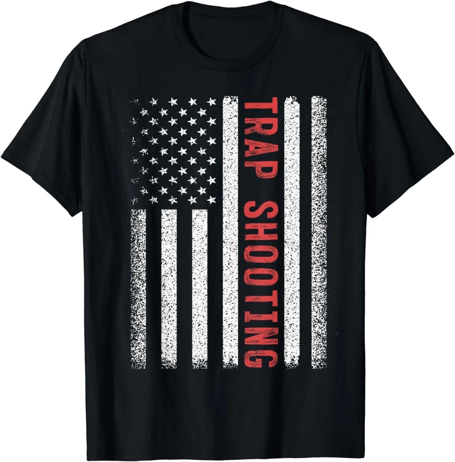 

Trap Shooting American Flag 4th of JulyTrap Shooter Gift Unisex T-Shirt 4XL