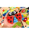 Baby høykvalitets 3D trepuslespill Pedagogisk tegneseriedyr Tidlig læring Intelligens Puslespill Leker for barn