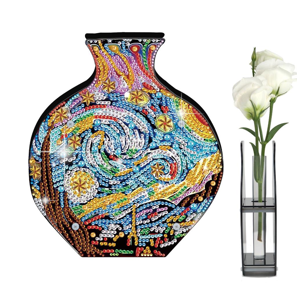 DIY Artistic Vase Desktop Diamond Art Kits Double Sided Drill Diamond Art Tabletop Painting Kit for Adults Home Office Decor