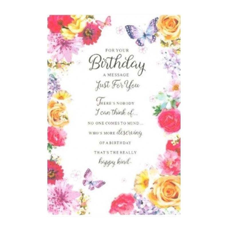 Simon Elvin For Your Birthday Flowers Greetings Card (Pack of 6)