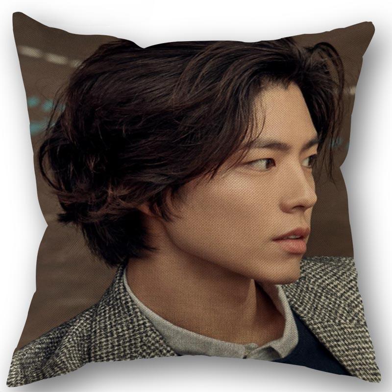 New Custom Park Bo Gum Kpop Pillowcase Cotton Linen Fabric Square Zipper Pillowcase 45X45cm Wedding Decorative Pillow cover