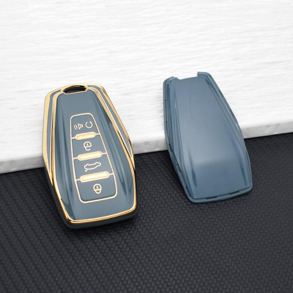 New Protective Key Case Cover for Geely Coolray 2024/X6/Emgrand/Global Hawk GX7 Soft TPU Key Case With Key Chain Auto Parts