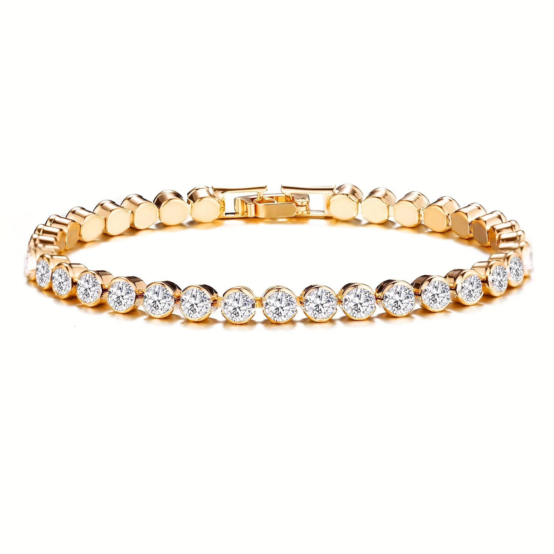Elegant Rhinestone Zirconia Chain Bracelet