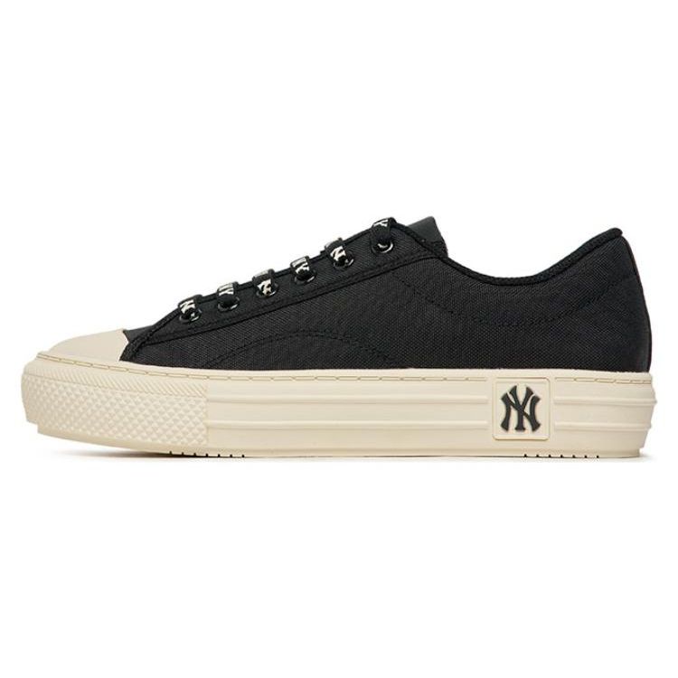 MLB Playball Täglicher Komfort Rutschfest Verschleißfest Niedrige Canvas-Sneaker Unisex Schwarz Braun 3ACVPPR3N-50BKS 38