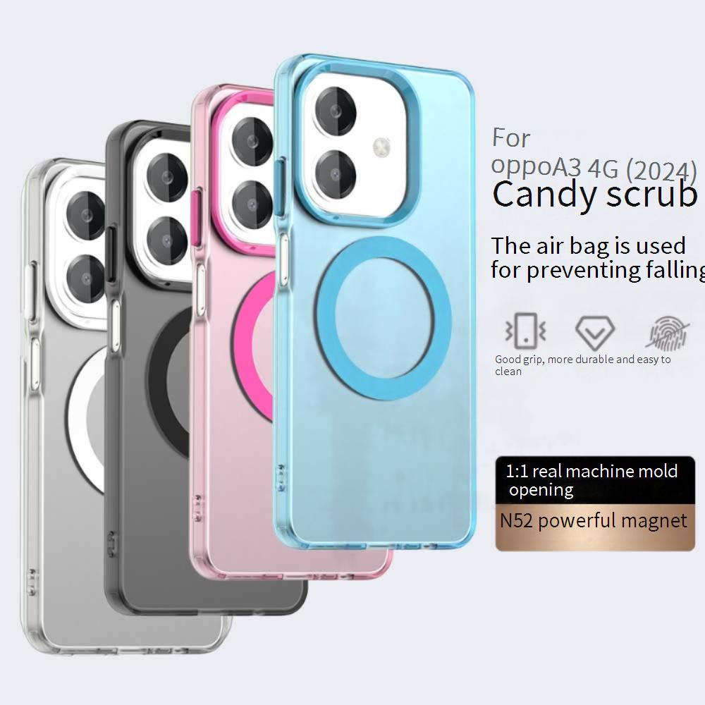 Magsafe Matte Phone Case For Oppo A5 5G A3 5G/4G (2024) A3x 4G Protective Case Magnetic Wireless Charging Shockproof Back Cover