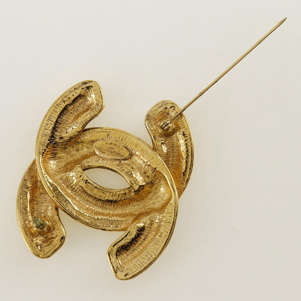 Chanel COCO Mark Brooch Matelasse Plated Gold 32.4g Women Used