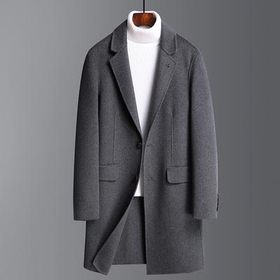 Autumn and Winter New Double-sided Woolen Wool Coat Men's Slim-fitting Mid-length Cashmere Nizi Coat Windbreaker Trend Coat