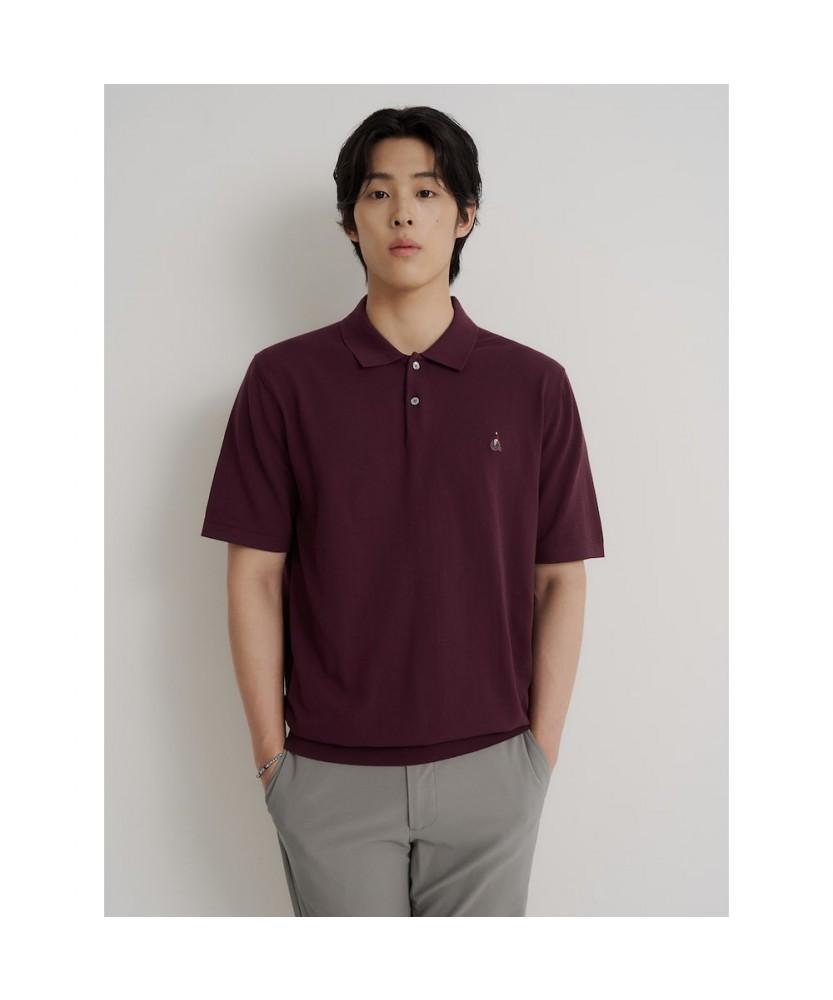 Binpolmen [Essential] Italian Cotton Collared Neck Knit Wine