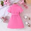 2-8Jahre Kinderbekleidung Mode Kleider Spell Chiffon Bindegürtel Anzugkleider Kinder Sommerkleid