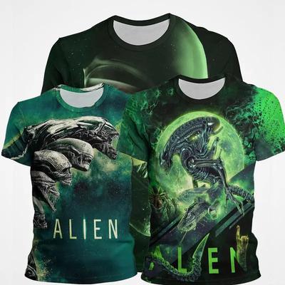 Movie Alien Mutation 3D Printed T-shirt Men's Fashion Hip Hop Trend Short Sleeve Top Cartoon Anime Role Playing Costume