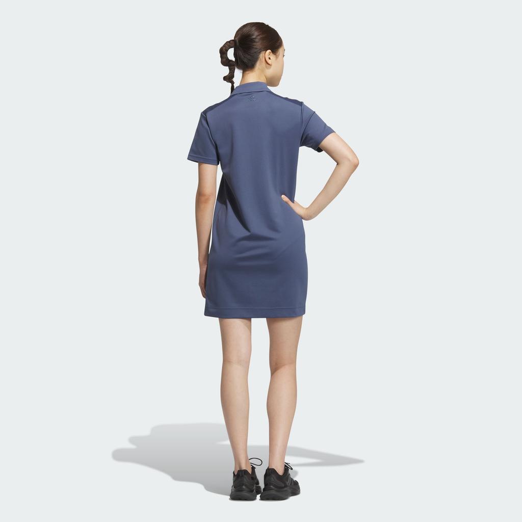 Adidas Casual Breathable Comfort Collar Short Sleeve Dress Women Dress Ink-Blue JD5254