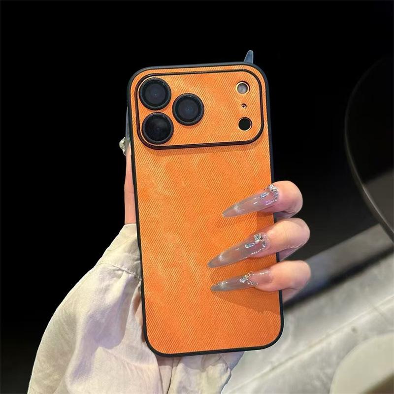 Side sticker denim pattern is suitable for iPhone17pro mobile phone case Apple 16pro solid color 15pro with lens film 14p.