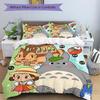 Neighbor Totoro Adventure Print 3Pcs Bedding Setduvet Cover With 2 Bedropillowcase Home Birthday Gift