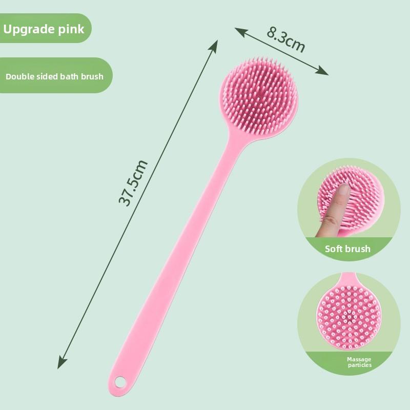 Silicone Long Handle Double-Sided Bath Brush for Exfoliation and Massage