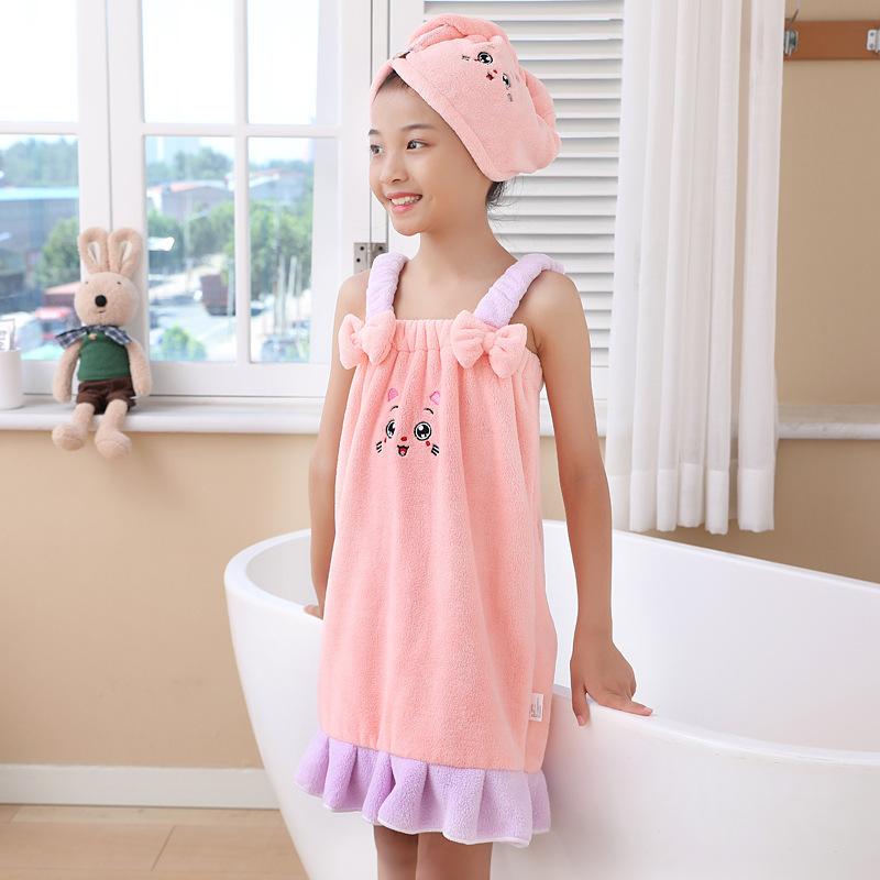 Bath Towel, Camisole Bath Dress, Coral Fleece Is Water-Absorbent And Quick-Drying, Can Be Worn As An Outer Sleeveless Bathrobe, Vest-Style Tie-Up