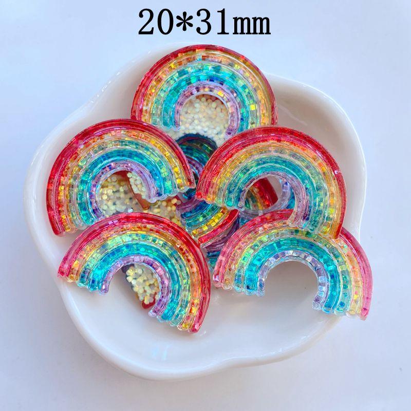 10Pcs New Cute Mini Shiny Rainbow Resin Series Flat Back Cabochons Scrapbooking DIY Jewelry Craft Decoration Accessories