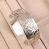 Lotus Silver Opening Bangle Vintage Thai Wrist Jewelry Carved Wide Bracelet  Party