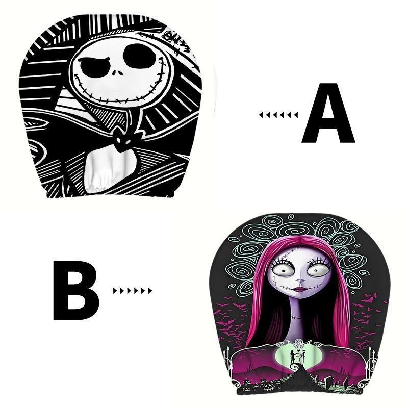 2PCS Funny Cartoon car headrest Cover, Cute Funny Eyes, Suitable for Halloween, Christmas car Universal Elastic Models Funny Decoration