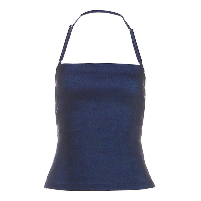 European & American Summer 2025 Halter Backless Slim Camisole Top – Sexy, Versatile Women s Clothing Medium