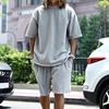 Completo Due Pezzi Casual Larga T-shirt Monocolore Oversize e Pantaloncini da Uomo