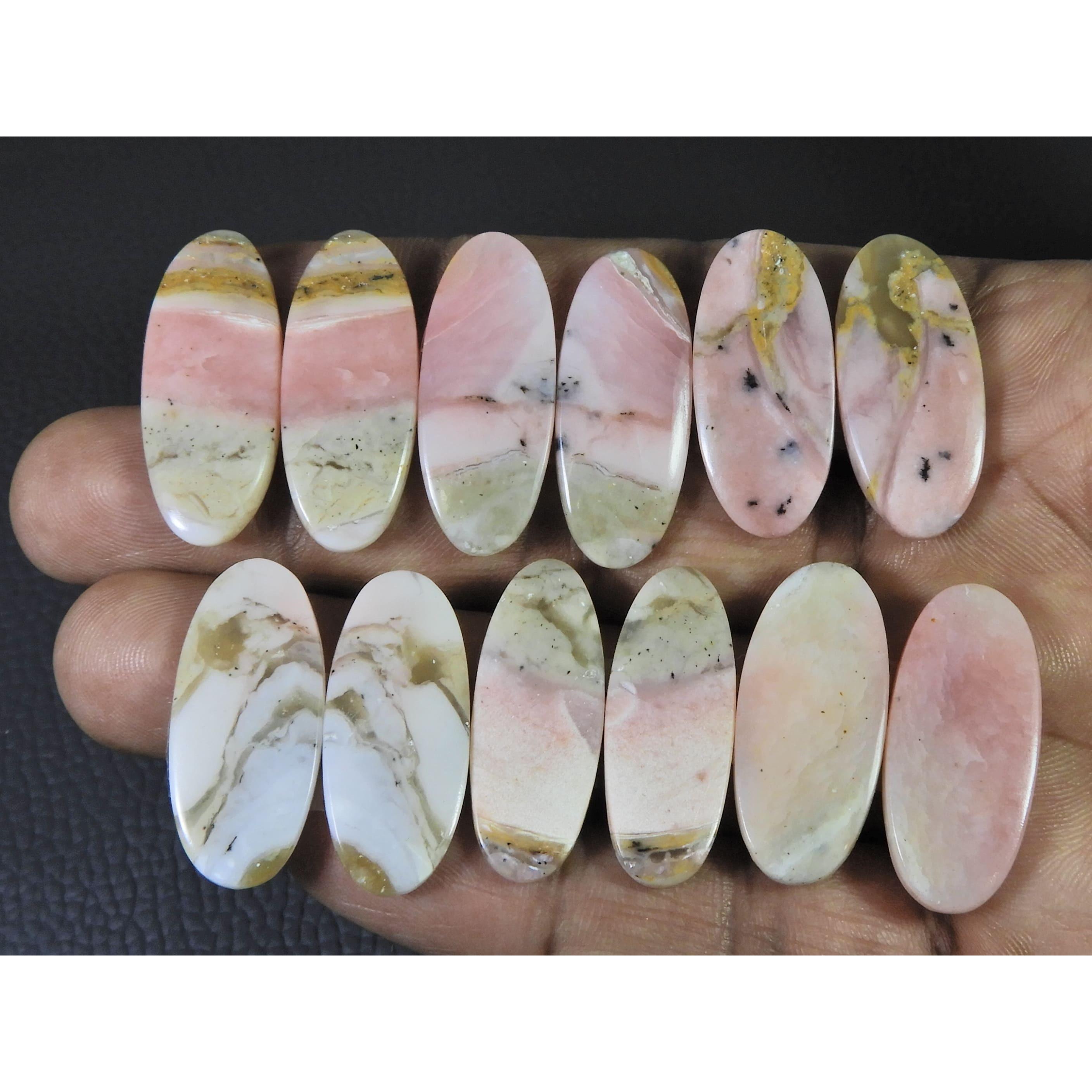 143Cts. Natural Pink Opal  Matched Pair Oval Cabochon Gemstone 6Pair Lot C-1392