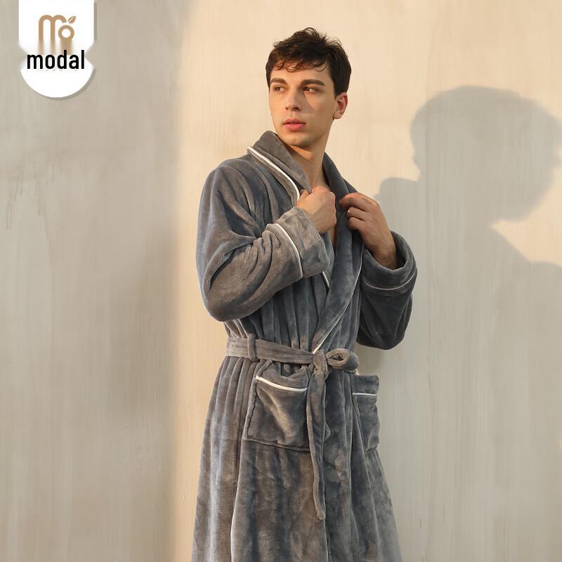 Men's Flannel Long Sleep Robe