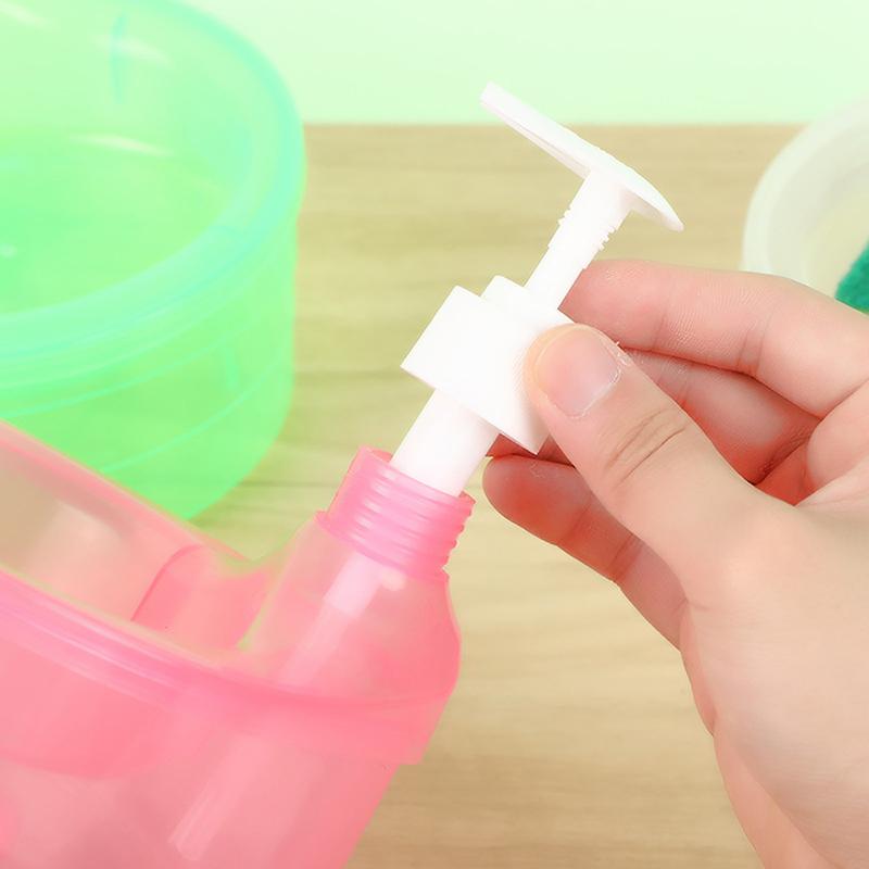 Soap Dispenser and Scrubber Holder Multifunctional Dishwashing Container 1000ml Manual Sink Dish Washing Soap Dispenser