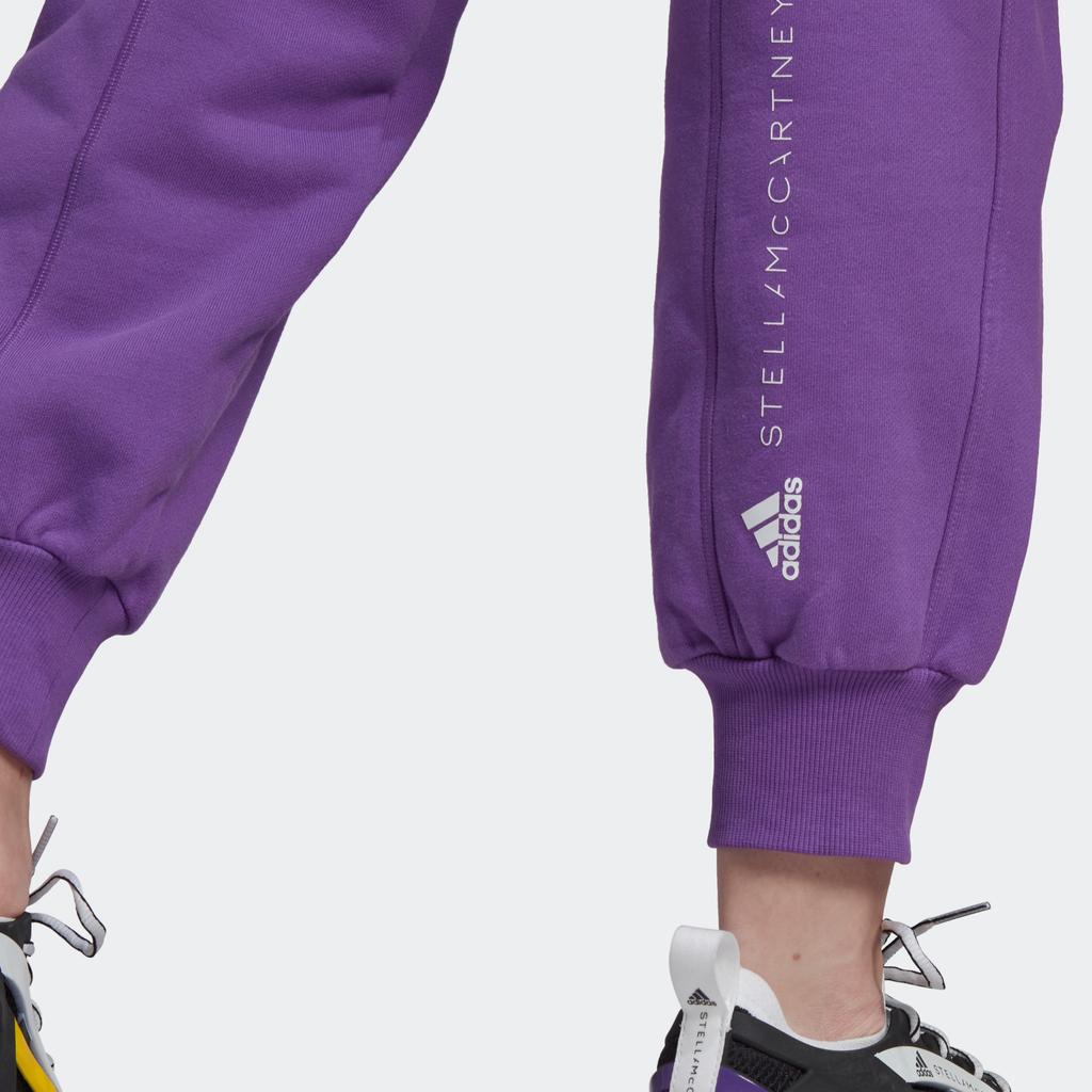 Adidas Stella McCartney Sw Pt Ml Joggers de Cintura Alta con Logo a Rayas para Mujer Parte Inferior Morado HM3818